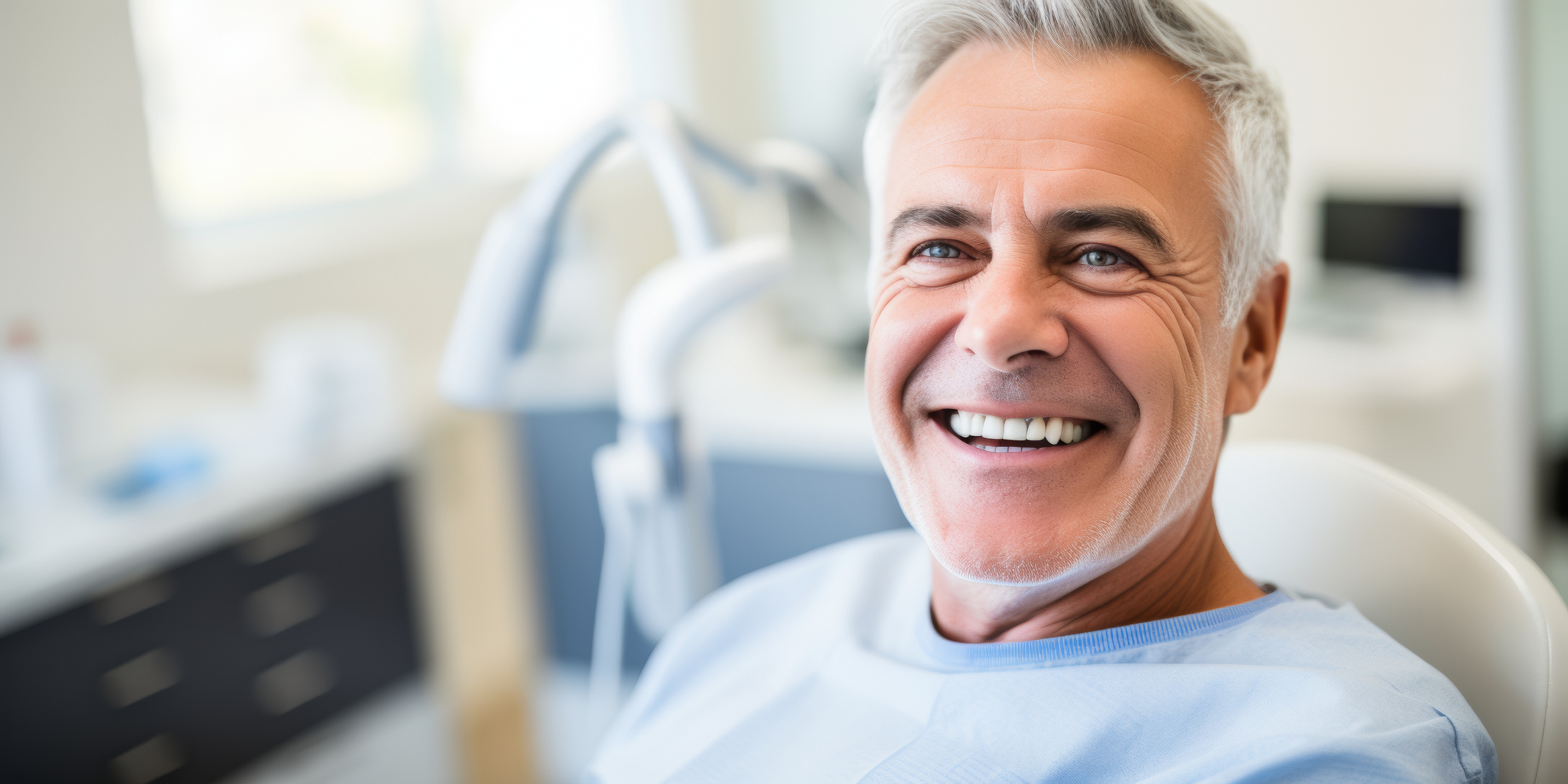 Patient smiling after restorative dental care
